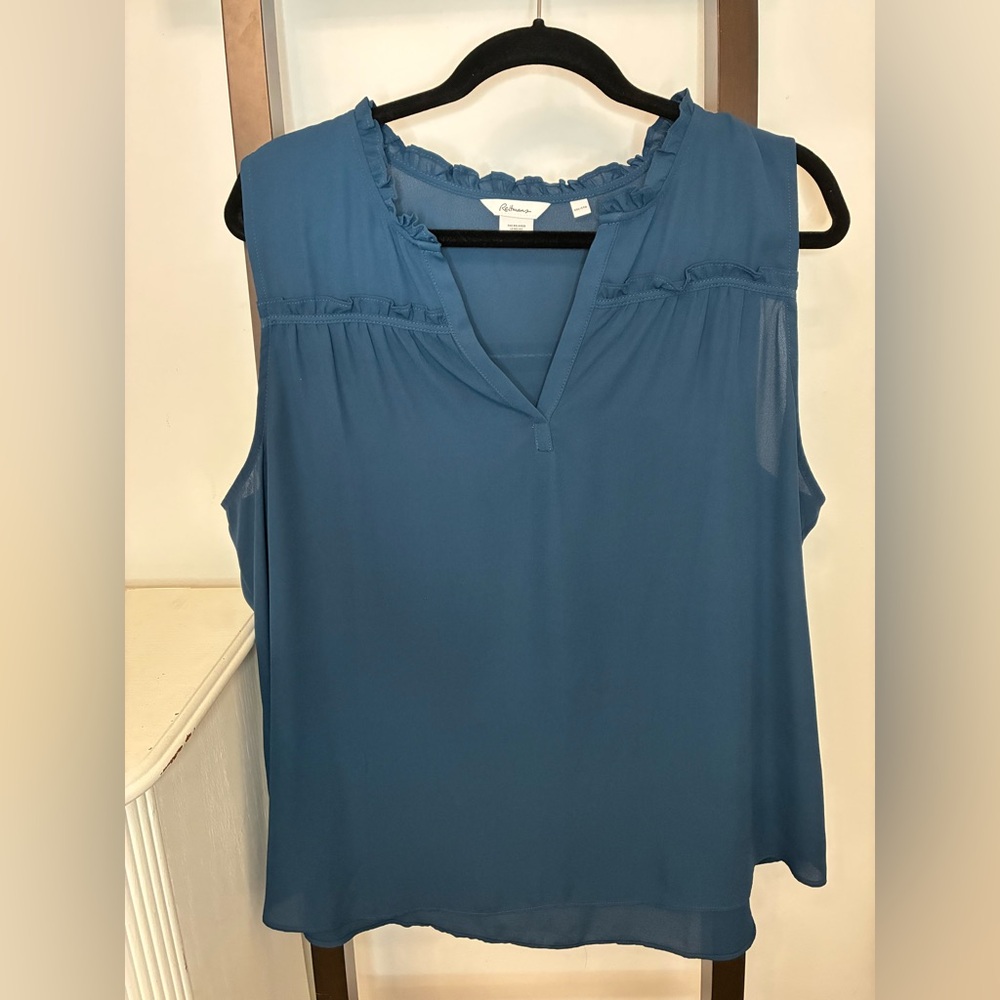 Reitmans Women's Blue Sleeveless Top. Size XXL. Feels silky! NWOT versatile! - Picture 3 of 9